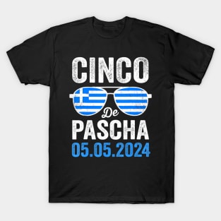 Cinco De Pascha Greece Flag  Greek Easter Cinco de Mayo T-Shirt